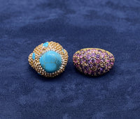 Turquoise Crystal Statement Ring