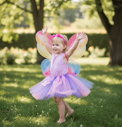 Kids Rainbow Fairy Wings Costume Set