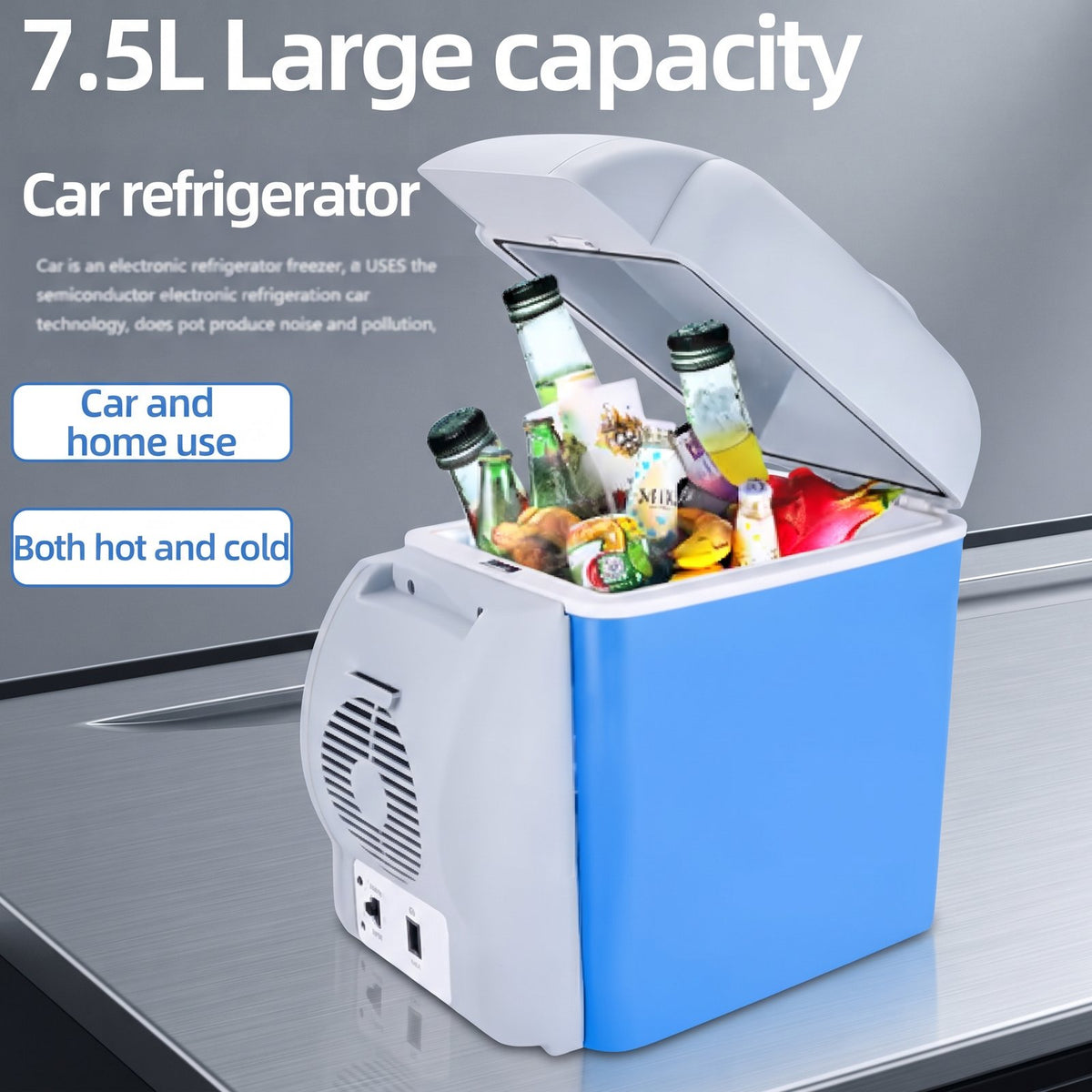 Portable 7.5L Car Refrigerator - Dual-Purpose Cooler & Warmer
