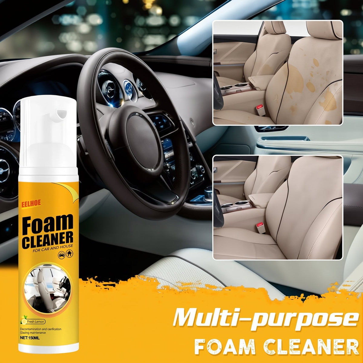 EELHOE Multi-Purpose Foam Cleaner 100ml - Car & Home