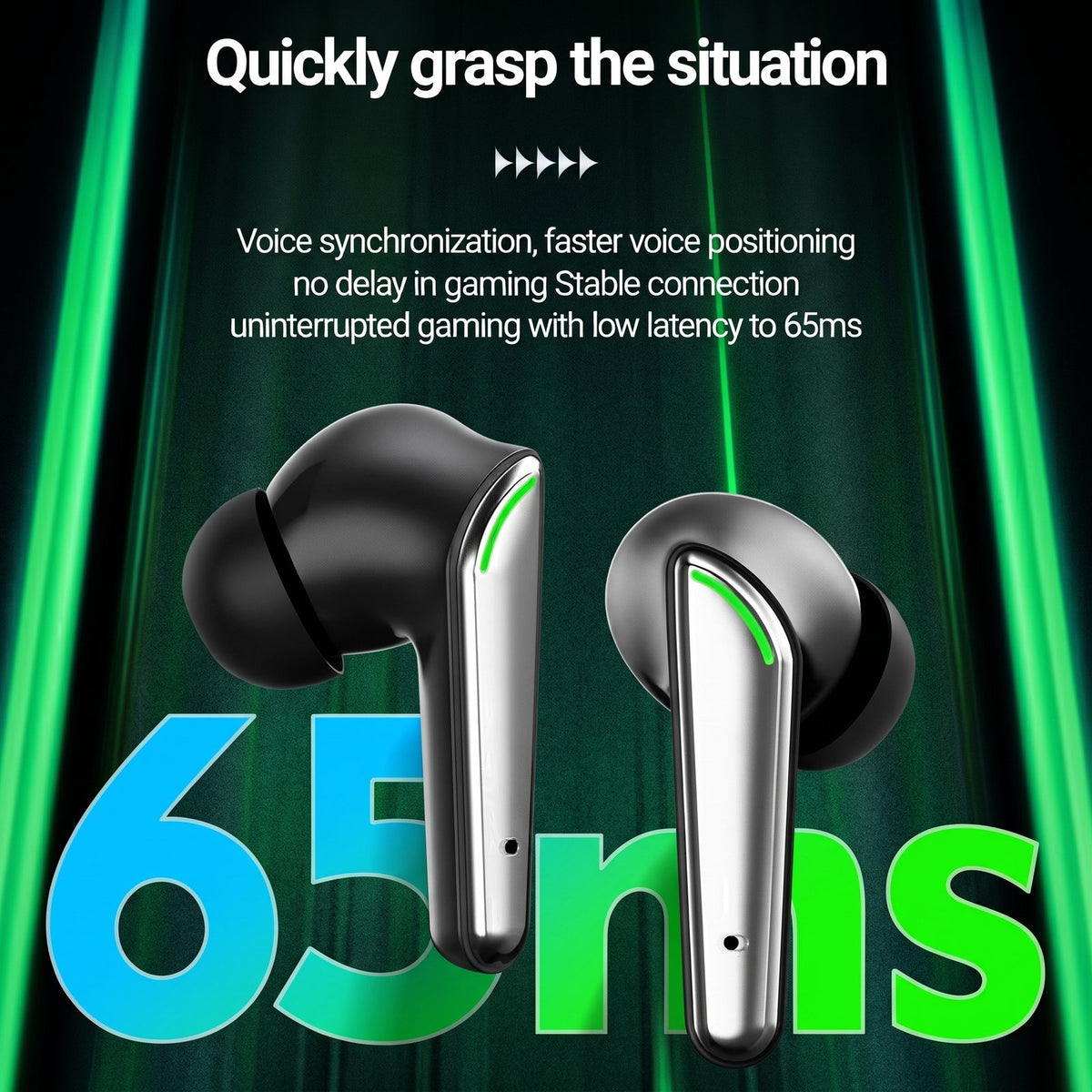 Celebrat W58 TWS Wireless Gaming Earbuds with LED Lights