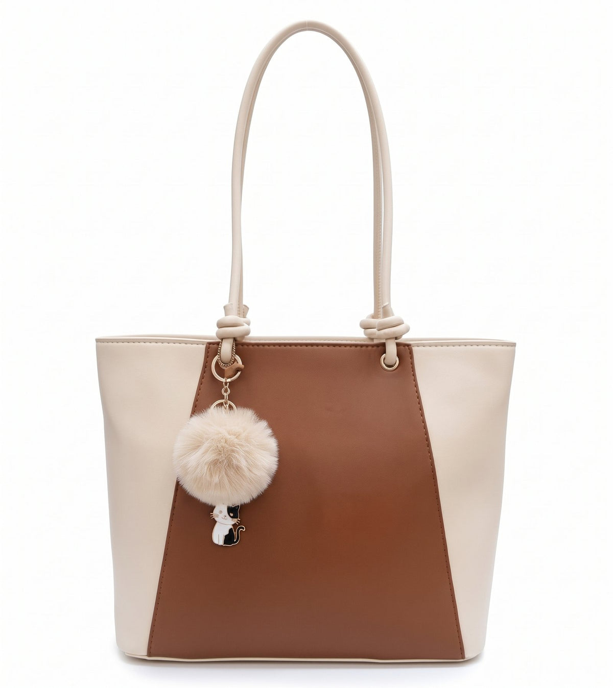 Two-Tone Elegant Tote Handbag