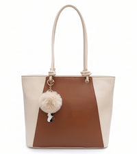 Two-Tone Elegant Tote Handbag