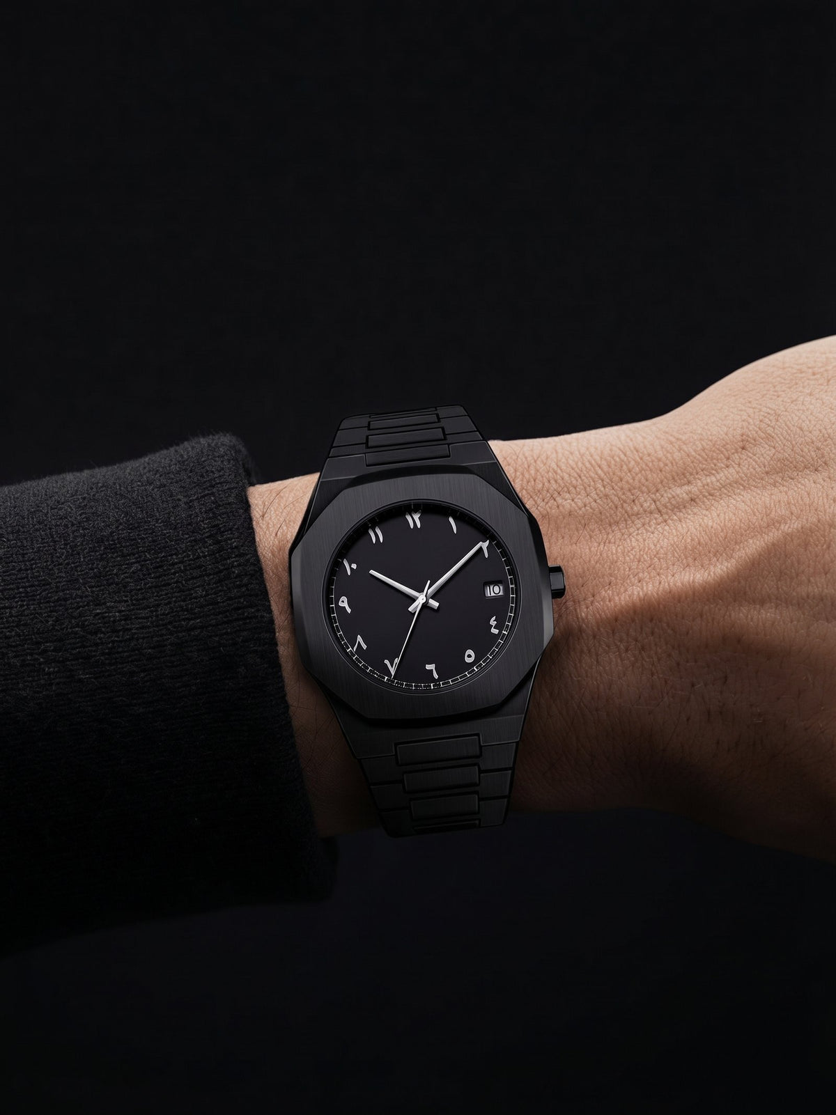 Stainless Steel Arabic Numeral Watch for Men