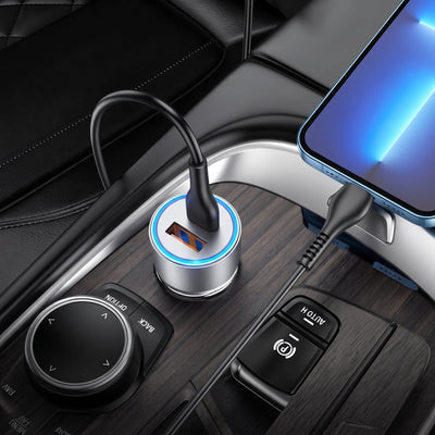Hoco NZ8 Sprinter 43W Dual Port Car Charger (USB-C PD + USB-A)