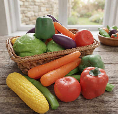 71-Piece Pretend Play Fruit & Vegetable Set with Tote Bag