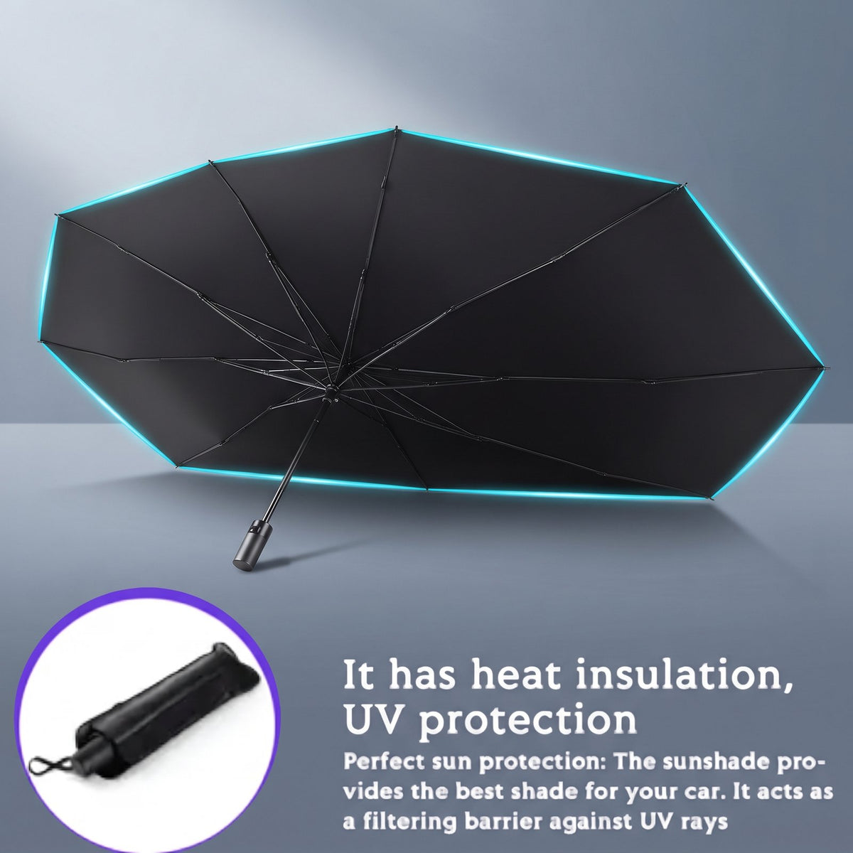 Foldable Car Windshield Sunshade - Front Window Heat & UV Cover
