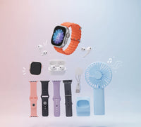 3-in-1 Smart Watch Set with Wireless Earbuds and Mini Fan