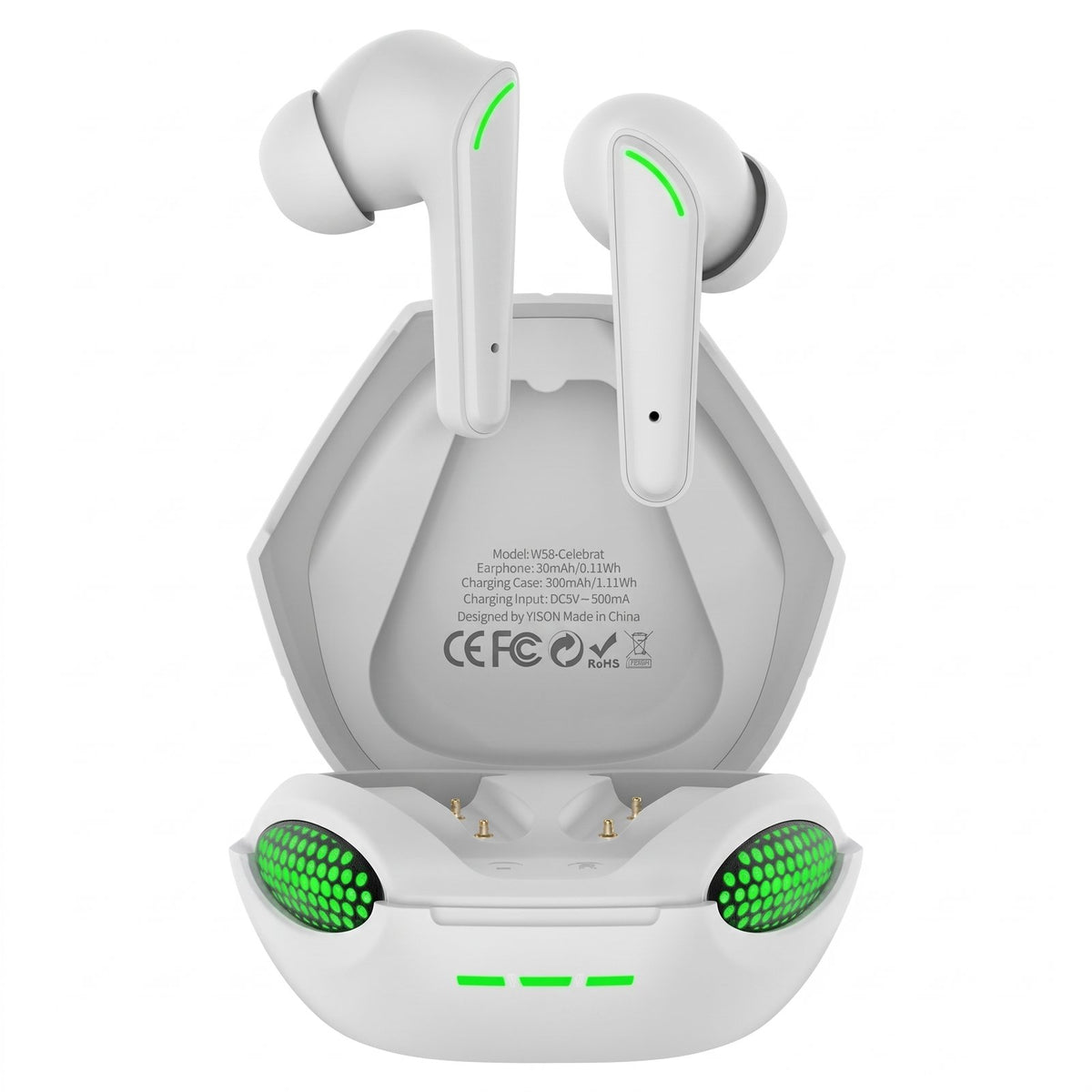 Celebrat W58 TWS Wireless Gaming Earbuds with LED Lights