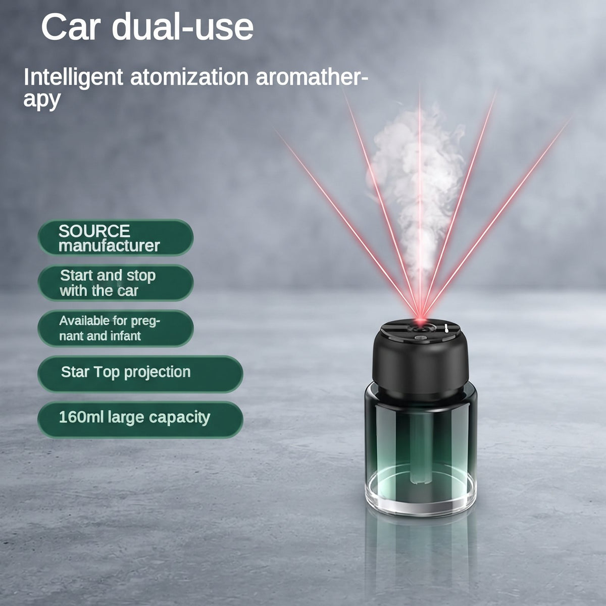 Car Humidifier Aroma Diffuser 160ml