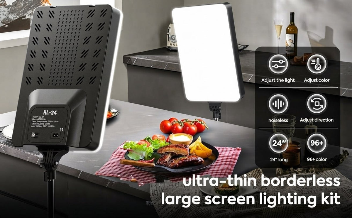 LED Panel Light Kit with Tripod Stand and Phone Holder