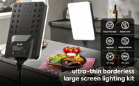 LED Panel Light Kit with Tripod Stand and Phone Holder