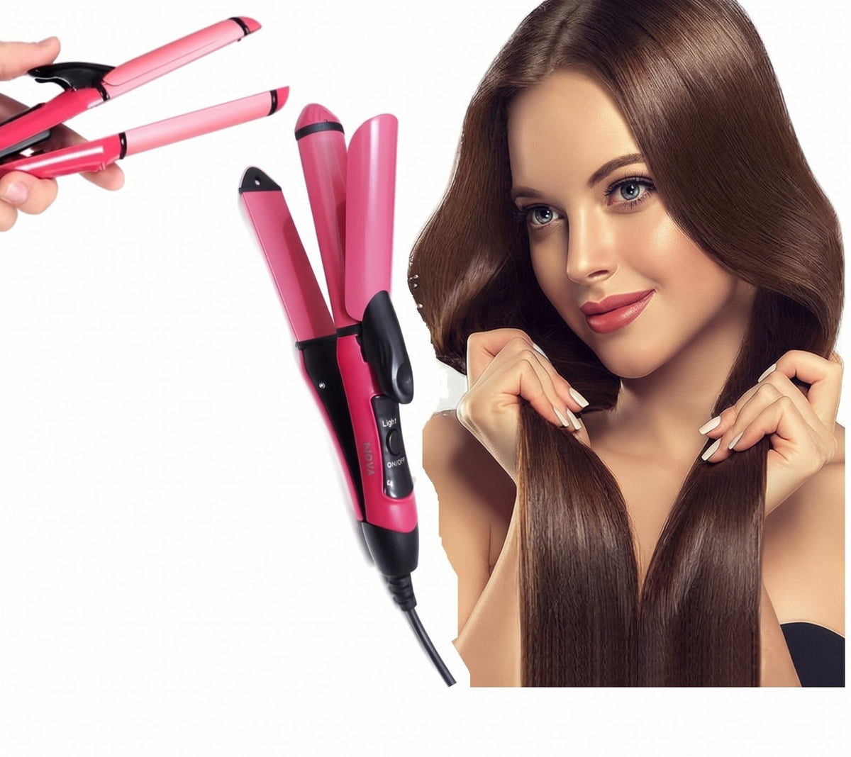Nova 2-in-1 Hair Straightener & Curler NHC-2009