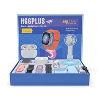 3-in-1 Smart Watch Set with Wireless Earbuds and Mini Fan