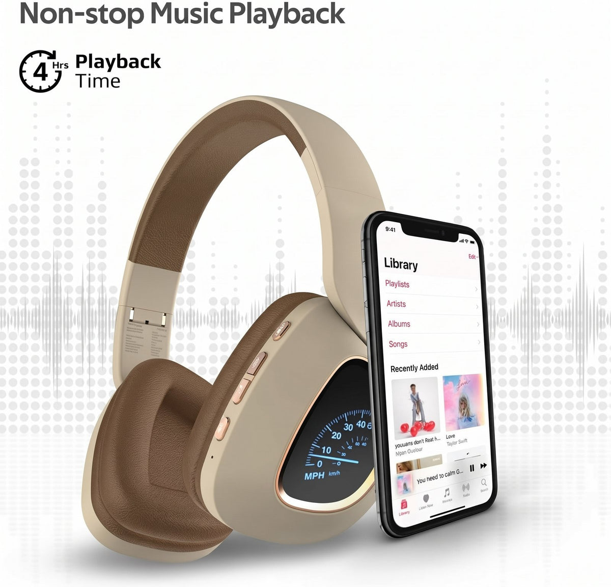 Flashing LED Wireless Bluetooth Headphones