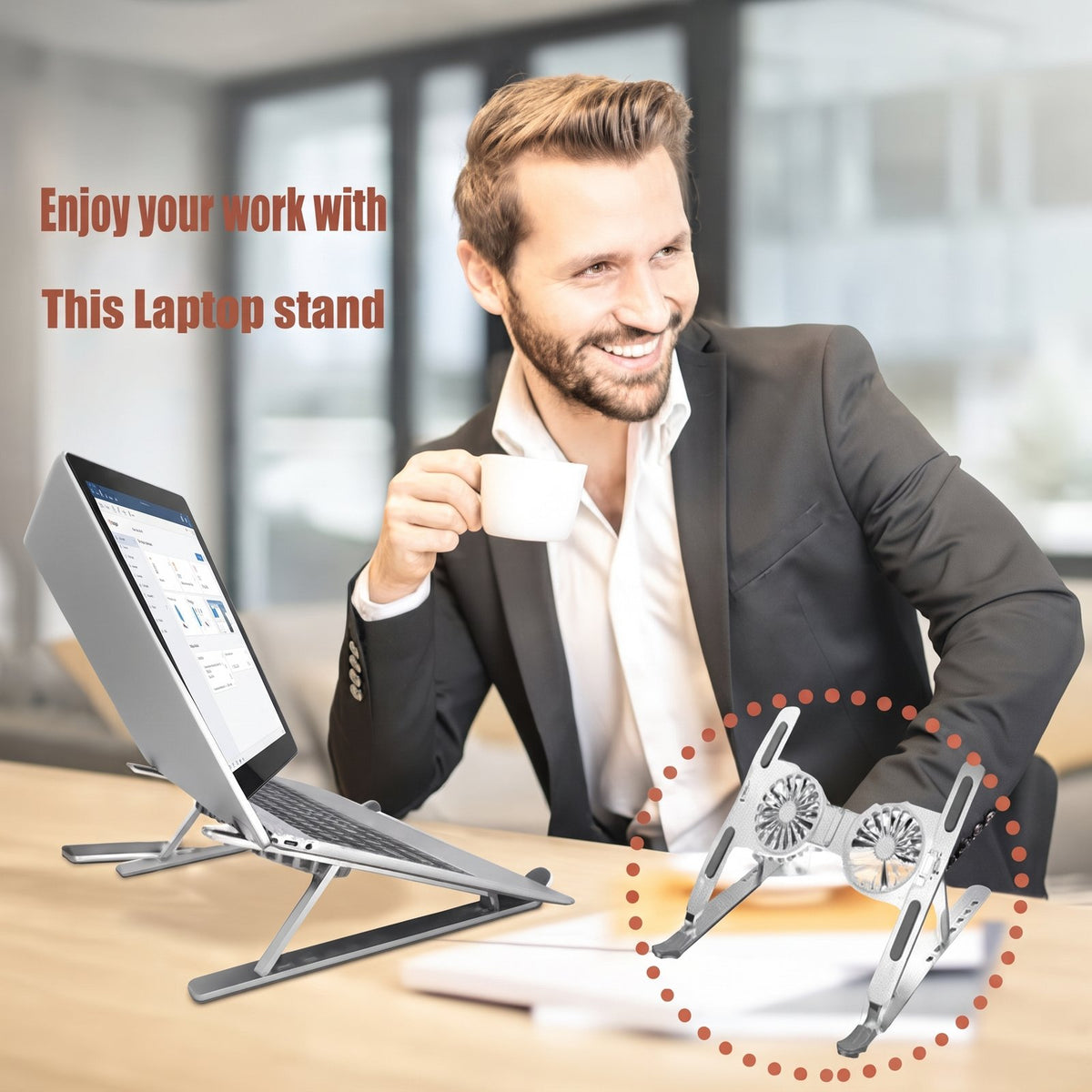 Foldable Dual Fan Laptop Cooling Stand