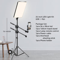 LED Panel Light Kit with Tripod Stand and Phone Holder