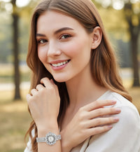 Elegant Pearl Halo Watch for Women