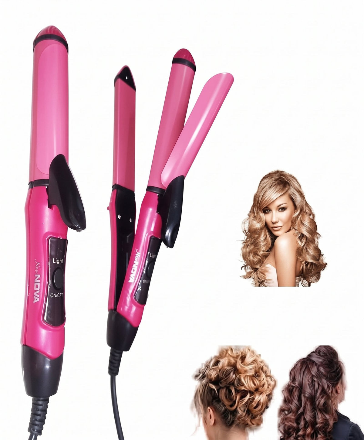 Nova 2-in-1 Hair Straightener & Curler NHC-2009