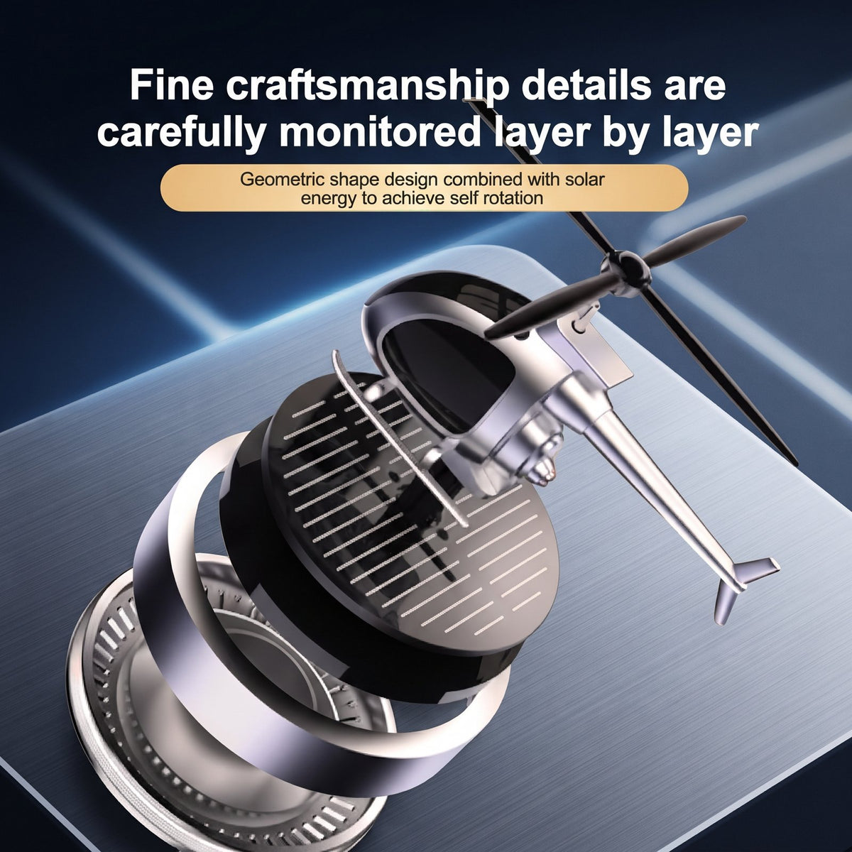 Solar Powered Helicopter Car Air Freshener with Essential Oil