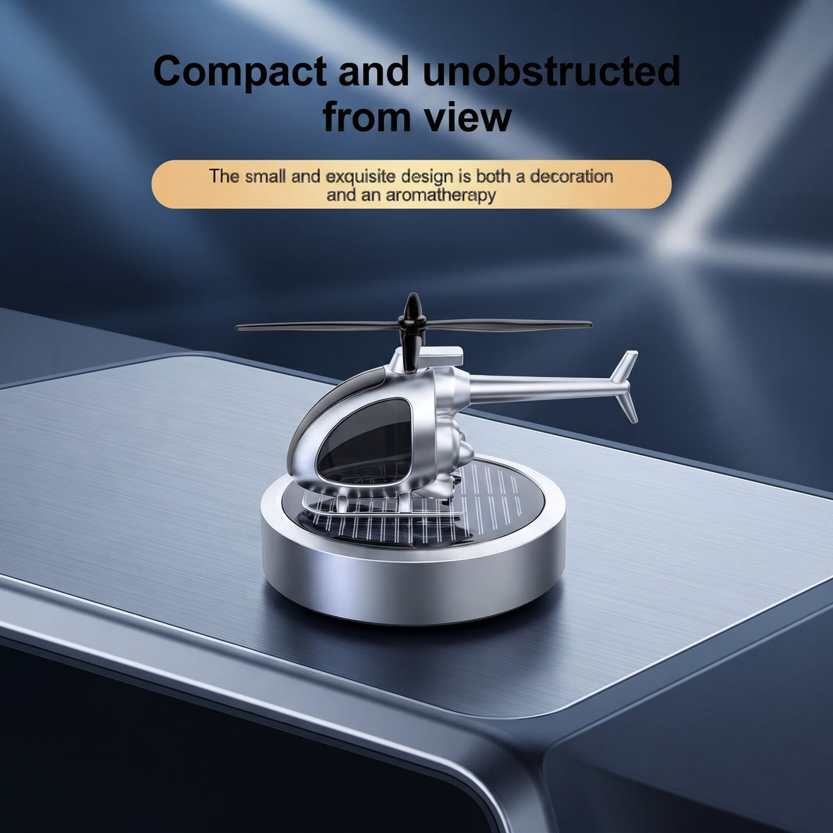 Solar Powered Helicopter Car Air Freshener with Essential Oil