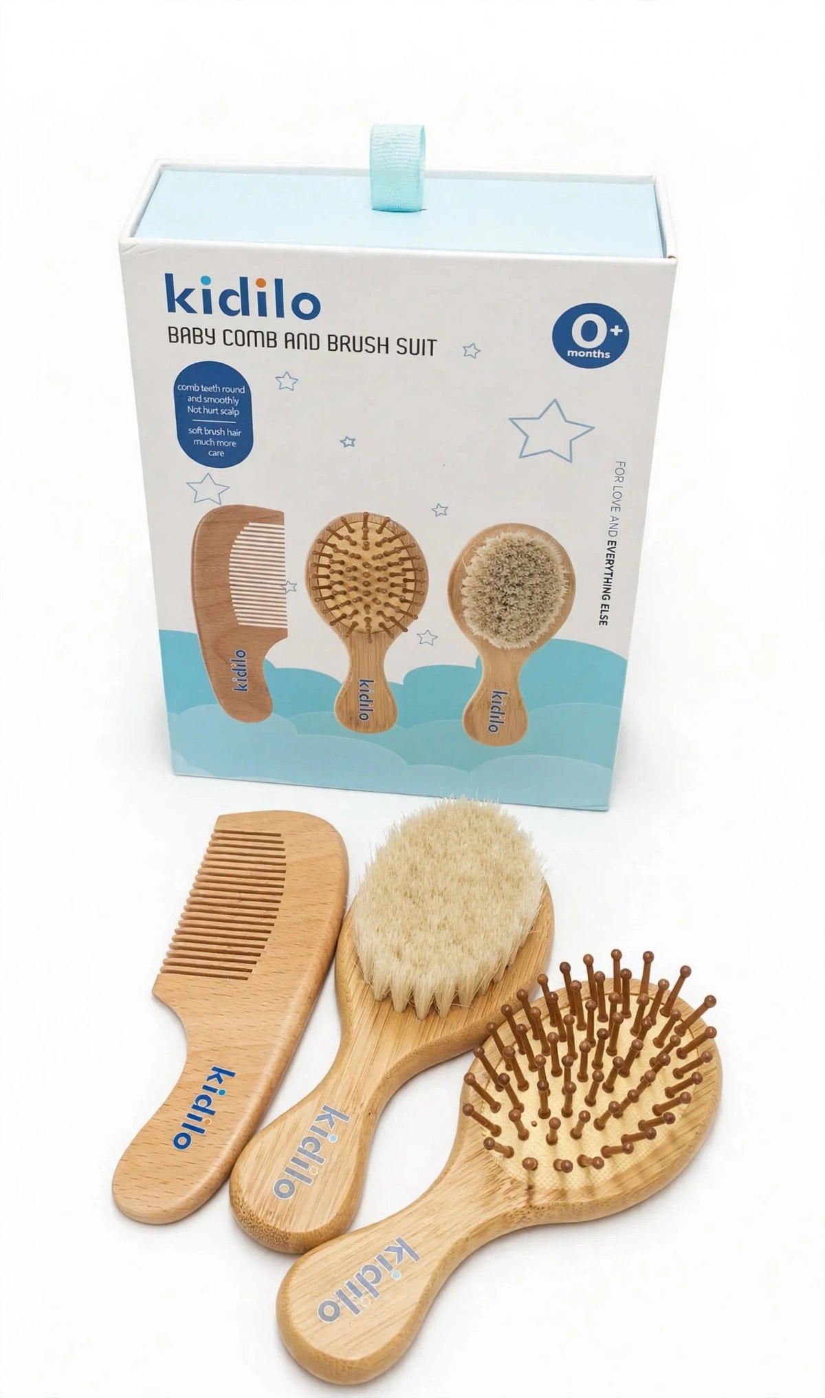 Kidilo Baby Brush & Comb Set (3 Pieces)