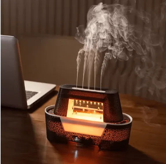 Raindrop Aroma Humidifier with Flame Light