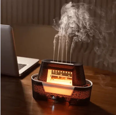 Raindrop Aroma Humidifier with Flame Light