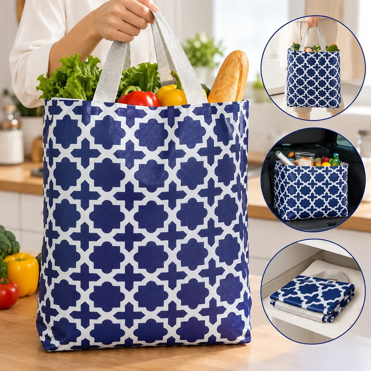Reusable Foldable Shopping Tote Bag