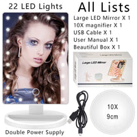 Large LED Makeup Mirror with 360 Rotation